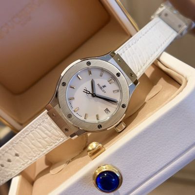 Hublot Lady 33mm Swiss Ronda Quartz Movement White Strap Watch